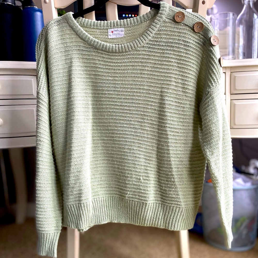 green sweater!